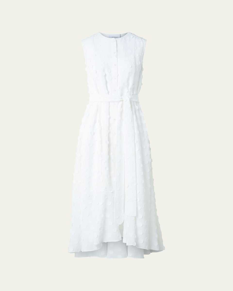 Dot Applique Techno Georgette Midi Dress